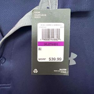 Under Armour Mens Loose Short Sleeve Golf Polo Shirt 2XL XXL UA